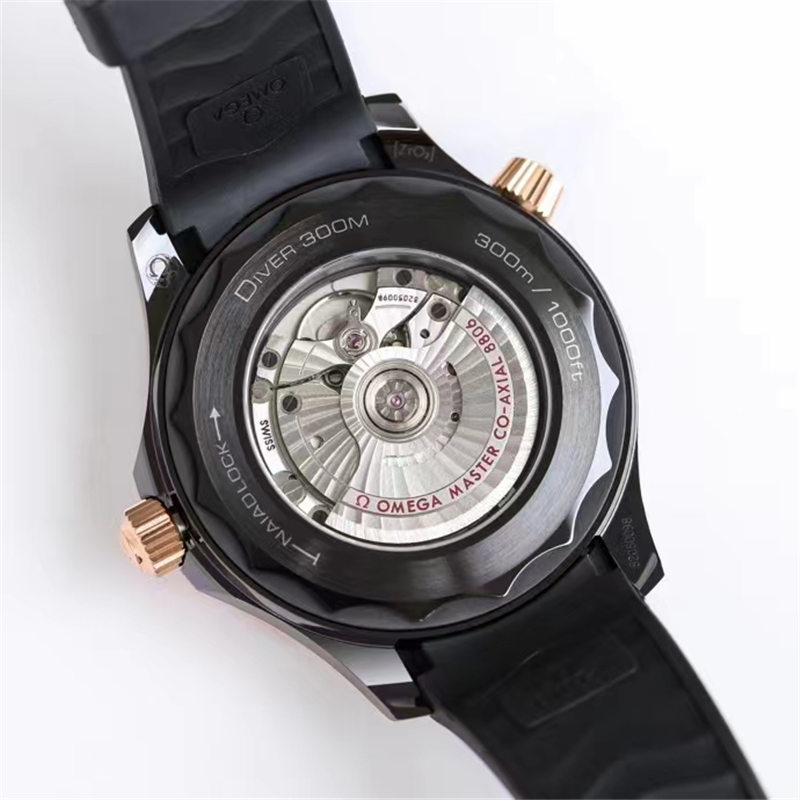OR厂欧米茄黑海马300玫瑰金复刻手表做工评测